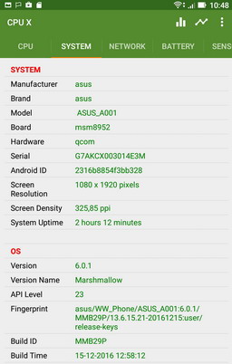 Смартфон Asus Zenfone 3 Ultra - операционная система и память