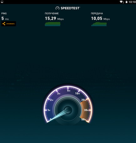 Тест скорости интернета в планшете Chuwi Hibook