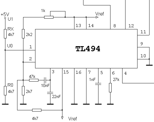 Фрагмент схемы компьютерного блока питания на основе TL494