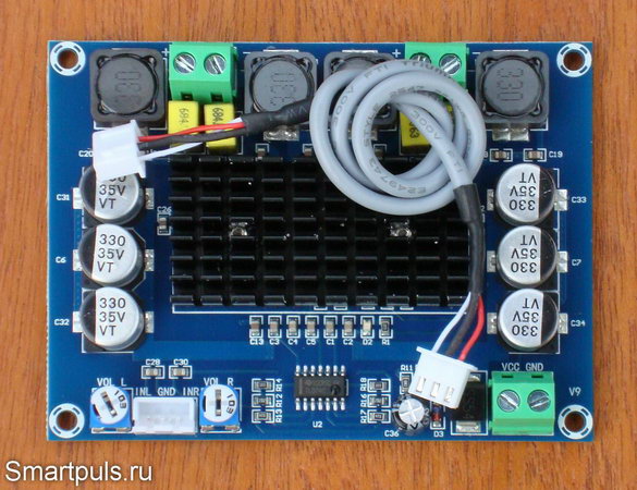 Dual-channel audio power amplifier XH-M543 (2x50W) class D chip TPA3116D2 - test and user review