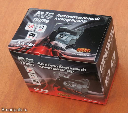 Упаковка электрического автомобильного компрессора (насоса) AVS-KA580