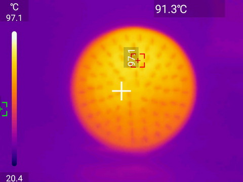 Тепловой снимок ультрафиолетовой лампы