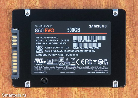 Тест и обзор твердотельного накопителя SSD Samsung 860 EVO MZ-76E500BW (500 ГБ)