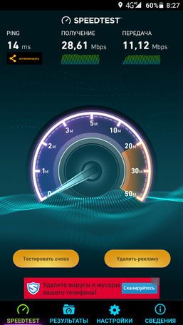 Скорость интернета в телефоне Ulefone Vienna