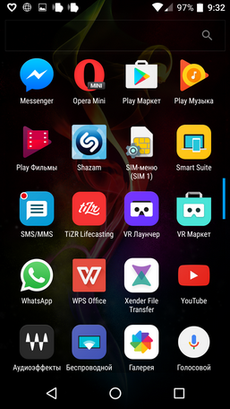 Предустановленные приложения на смартфоне Alcatel Idol 4