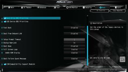 BIOS (UEFI) материнской платы ASRock Z370M-ITX/ac - раздел Boot