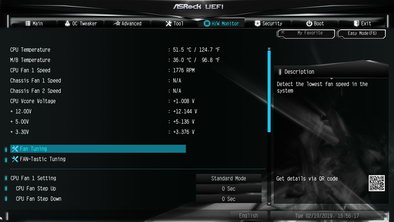 BIOS (UEFI) материнской платы ASRock Z370M-ITX/ac - раздел H/W Monitor