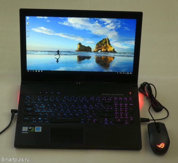 Тест и обзор игрового ноутбука ASUS ROG Zephyrus M GM501GS - клавиатура с подсветкой
