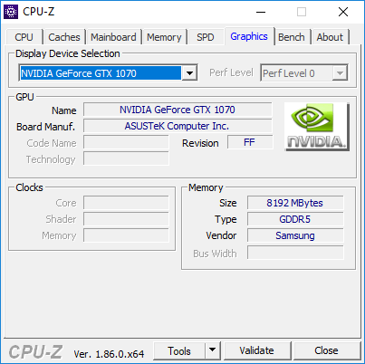 Утилита CPU-Z, данные процессора Intel Core i7-8750H в ноутбуке ASUS ROG Zephyrus M GM501GS