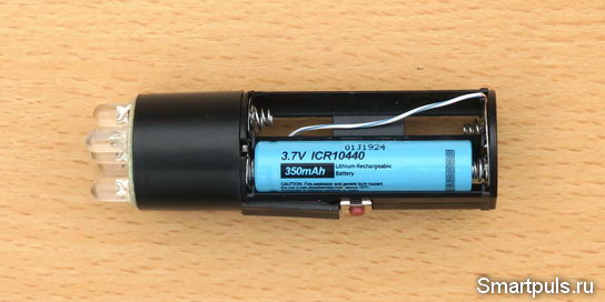 Установка Li-ion аккумулятора вместо батареек в велофонарь