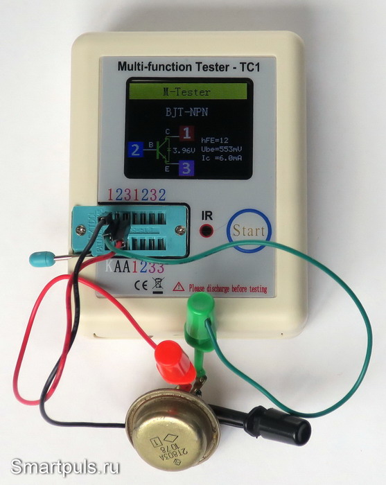 Измерение параметров транзисторов тестером компонентов LCR-TC1