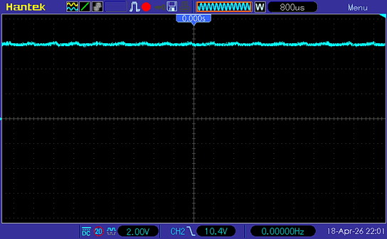 Осциллограмма понижающего DC-DC преобразователя в режиме стабилизации тока
