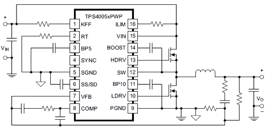 Типовая схема включения TPS40057