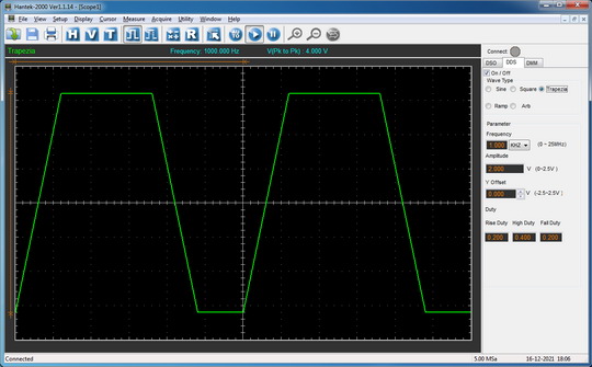 Приложение для осциллографа Hantek 2D72 - управление генератором сигналов