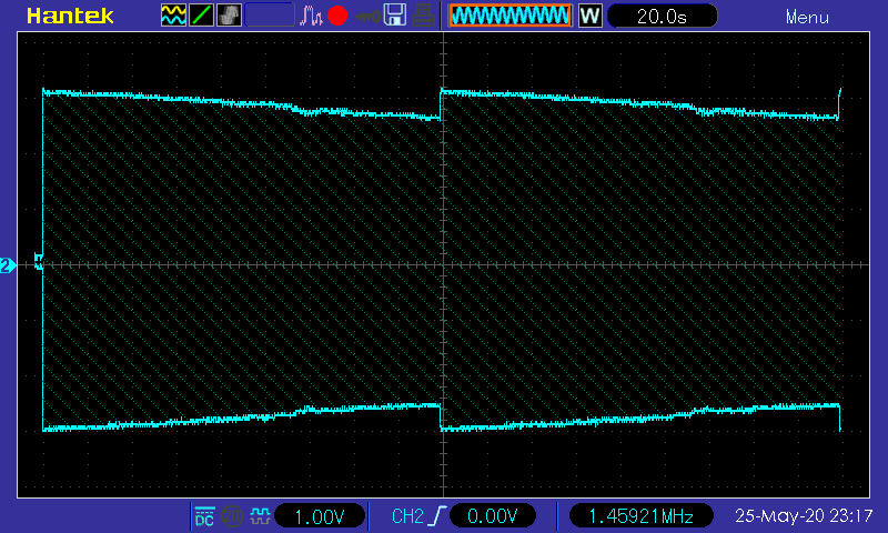 АЧХ осциллографа Hantek DSO5102P в диапазоне 0 - 60 МГц