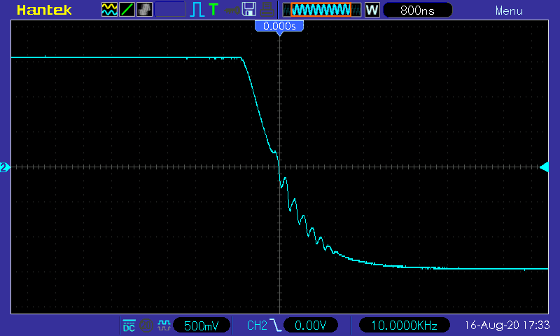 Осциллограмма TDA2050 - меандр 10 кГц