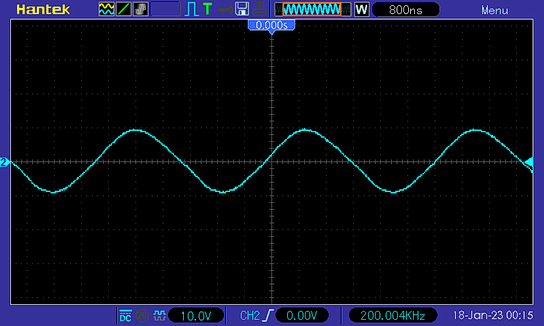 TDA7294 - осциллограмма. Синус 200 кГц