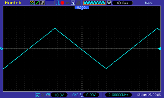 TDA7294 - осциллограмма. треугольный сигнал