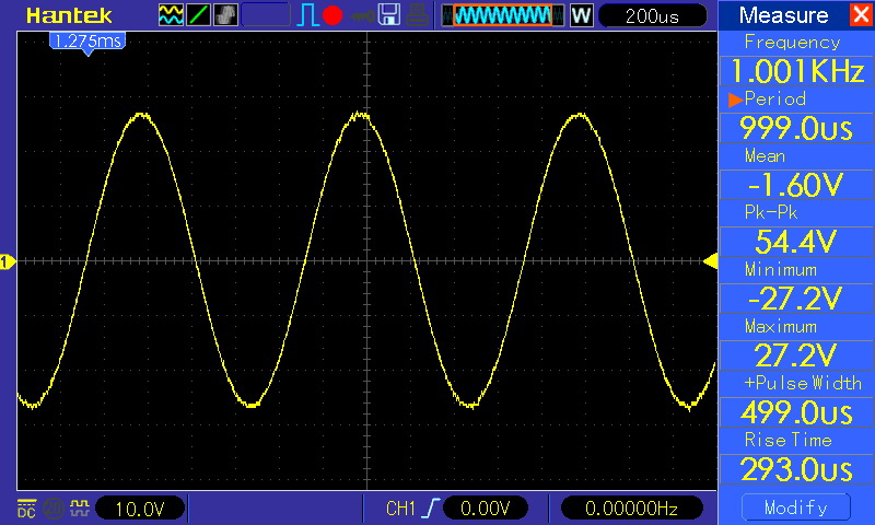 Осциллограмма (усилитель мощности звуковой частоты D-класса на микросхеме TDA7498)