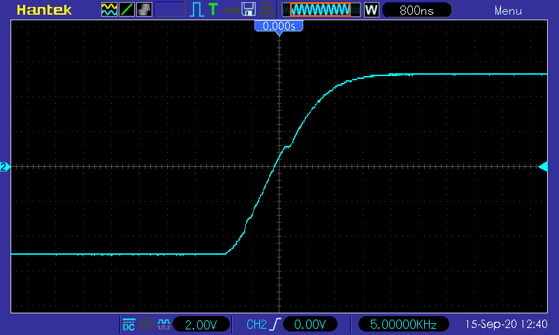 Осциллограмма TDA7850 - прямоугольник 5 кГц - передний фронт