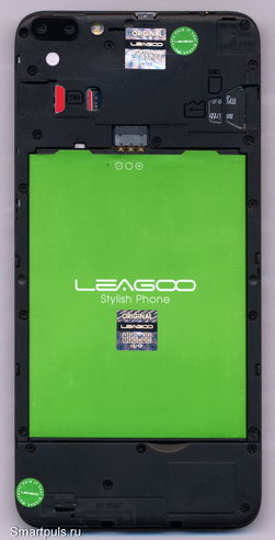 Телефон (смартфон) Leagoo M7 - в открытом виде сзади