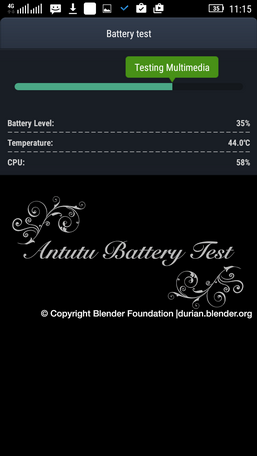 Температура аккумулятора в тесте Antutu