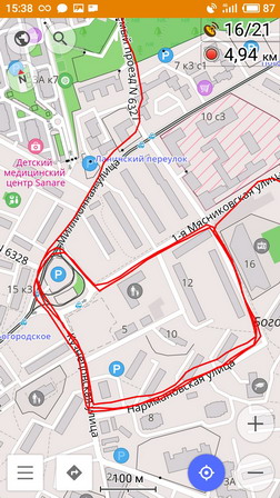 Навигация (GPS и ГЛОНАСС) в смартфоне meizu m6, пробный трек