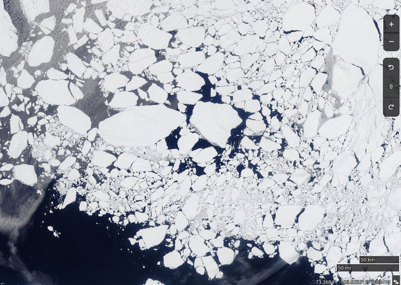 Классификация арктического льда на спутниковых снимках - плавучие крупные плиты льда