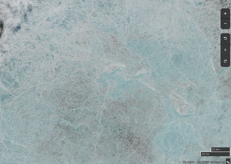 Классификация арктического льда на спутниковых снимках - голубой (синий) лед