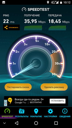 Скорость интернета в телефоне Oukitel k8000